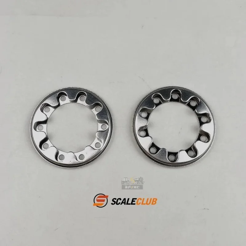 1pair Metal Front Wheel Hub Rim Retainer 1/14 For Tamiya  Lesu Scania Man Actros Volvo Car Parts Rc Truck Trailer Tipper