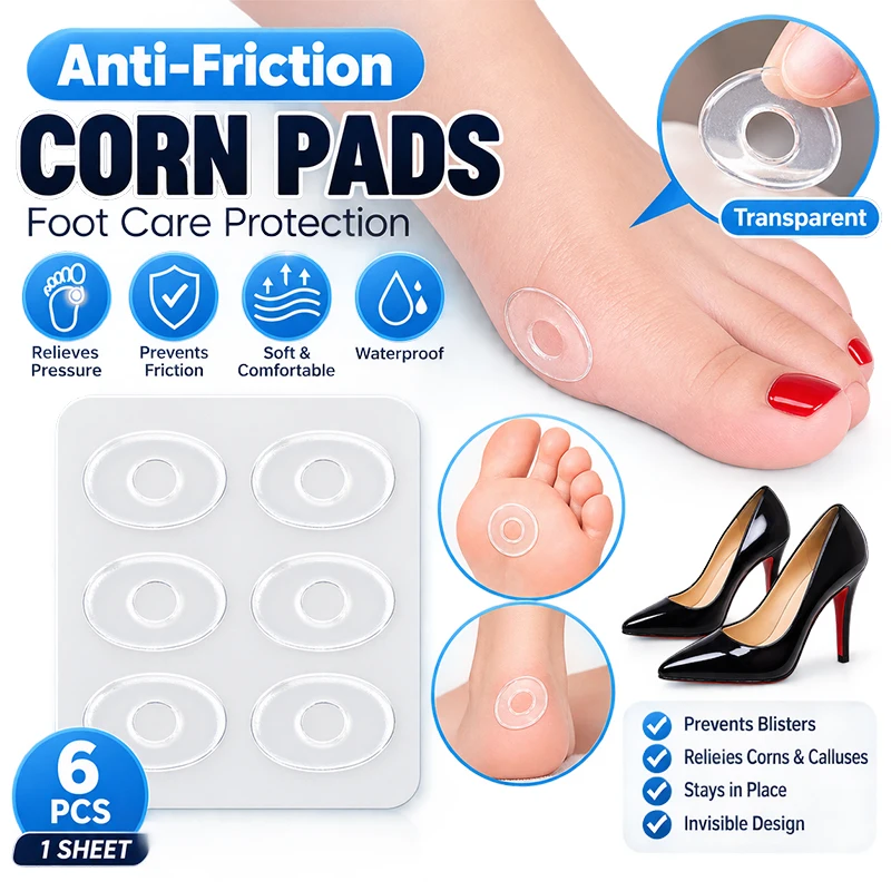 Silicone Corn Pads Anti‑Friction Foot Care Stickers Heel Protector Cushion for High Heels Prevent Blisters Corn Callus Relief
