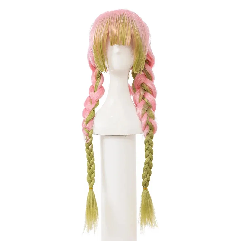 

Kanroji Mitsuri Cosplay With Wig Cap , Female Anime Role Play Long Braid , High Temperature Wire Hair For Women yj4k
