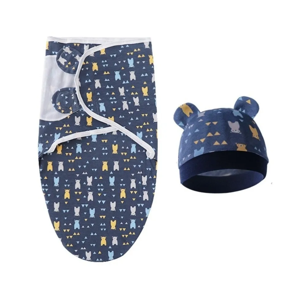 

Animal Blanket Hat Set Cartoon Soft Fabric Newborn Photography Blanket Lightweight Material Adjustable Wrap
