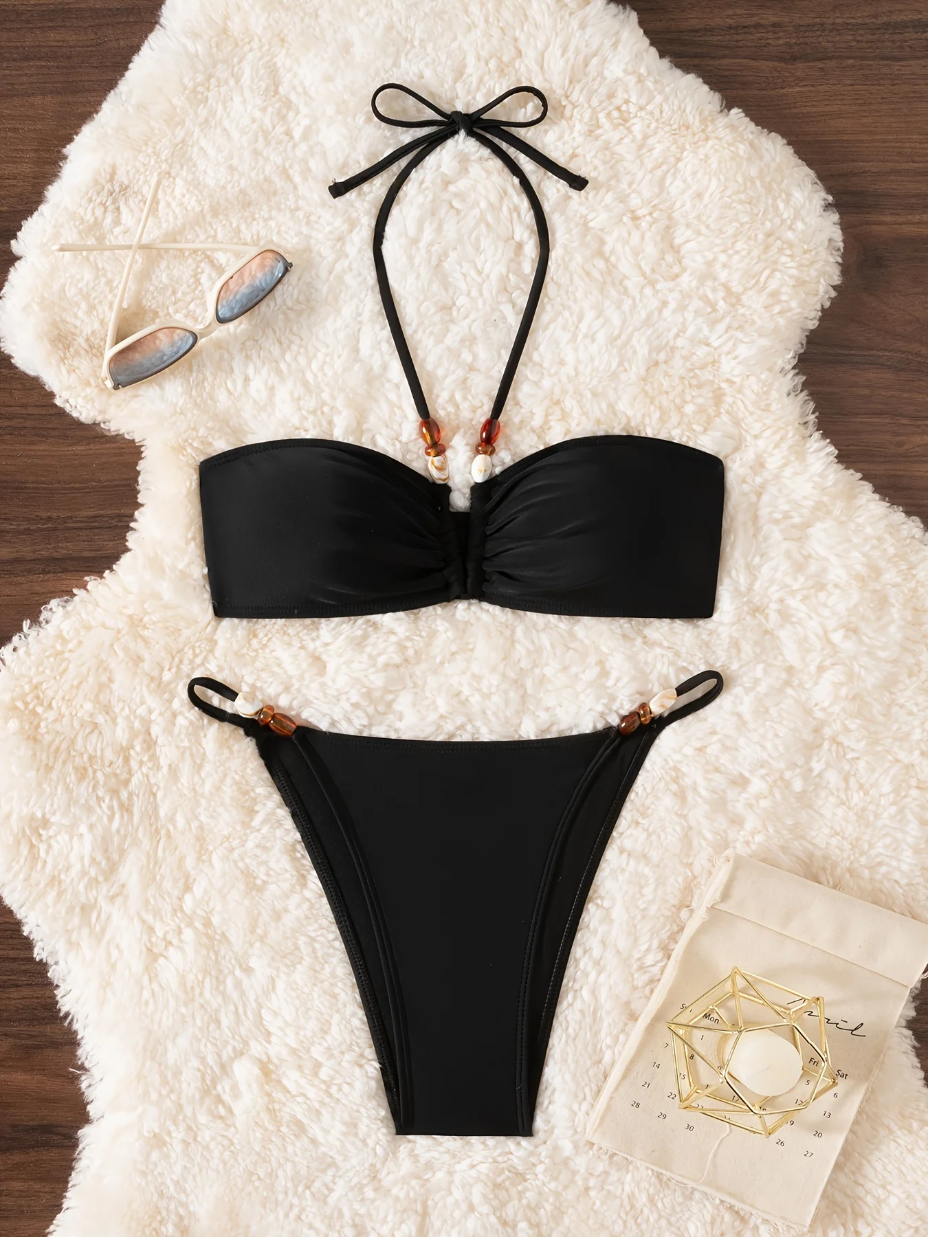 ZTVitality Sexy Black Push Up Bikini Set 2026 New Arrival Biquini Halter Bandage Swimsuit Women's Swimwear Summer Beachwear