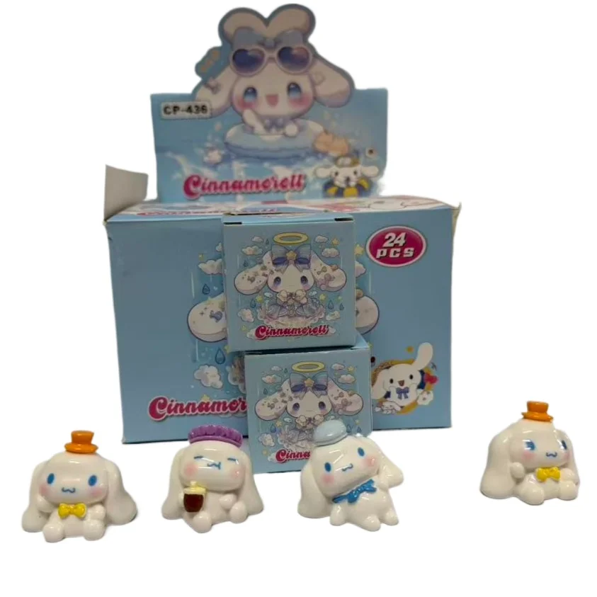 Cinnamoroll Blind Box, lot de 24 figurines en résine, décoration de bureau kawaii, modèle de personn