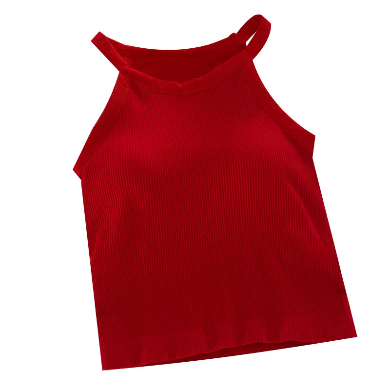 Sleeveless Knitted Beautiful Back Camisole for Women with Fixed Cup for Hot Girls To Wear Outside Bottoming Top Женский Жилет