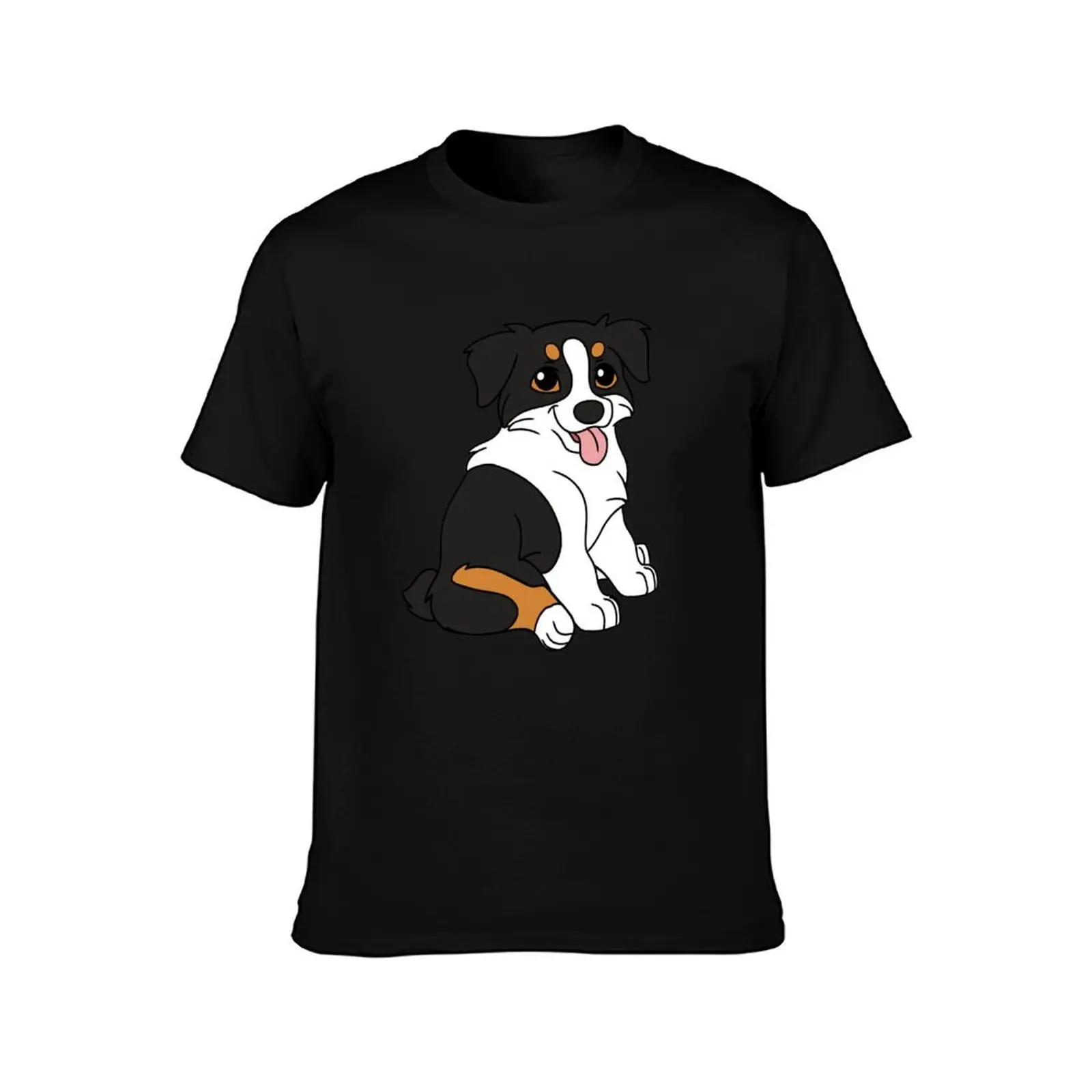 Australian Shepherd Black Tri Aussie T-Shirt Casual Simple Design Short Sleeve Shirt T-Shirt
