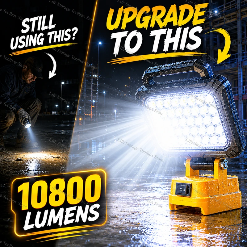 20V LED Work Light Compatible with Dewalt Battery, Cordless Flood Light with USB Charging Port, Portable Outdoor Lighting Flashl
