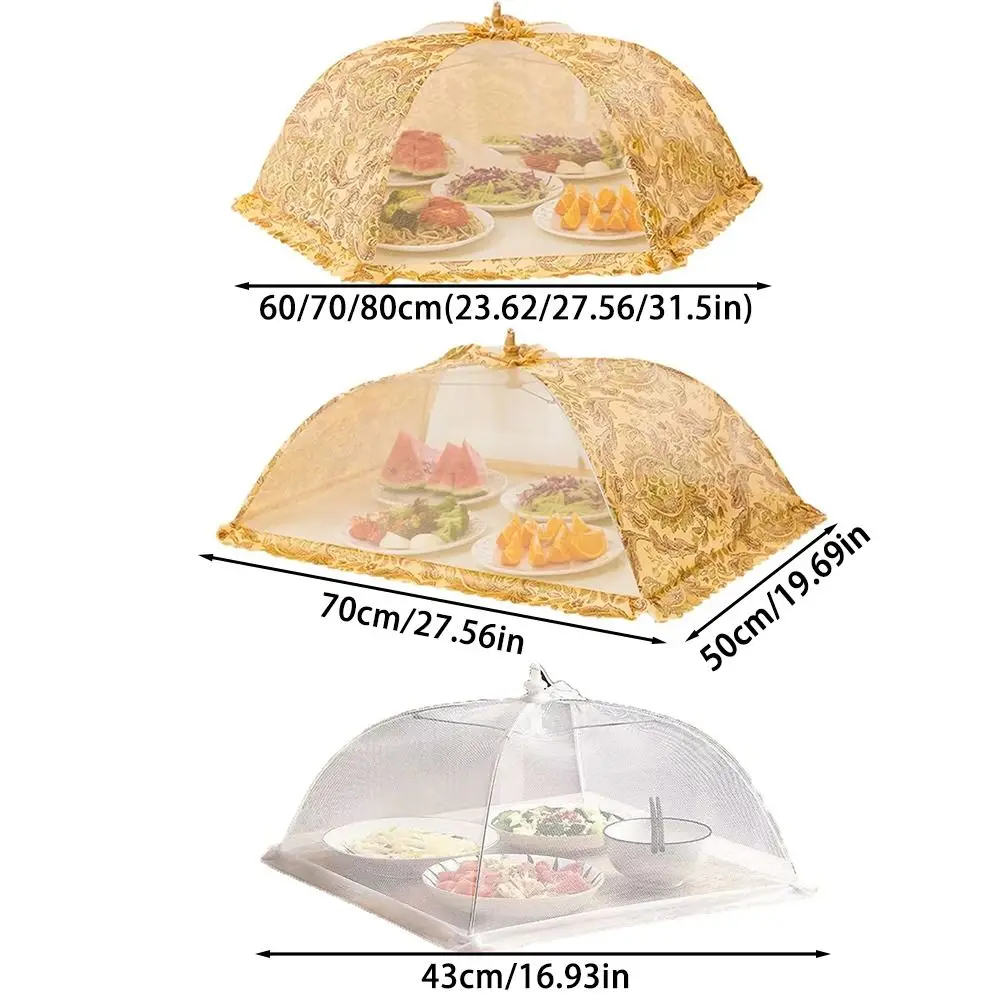 Durable Foldable Food Covers Anti Fly Mosquito Breathable Vegetable Cover Umbrella Dustproof Dining Table Mesh Cover
