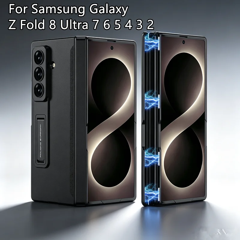 Case For Samsung Galaxy Z Fold 8 Ultra 7 6 5 Magnetic Adsorption Hinge Protection Phone Cover Kickstand Hard Plastic Magnet Case