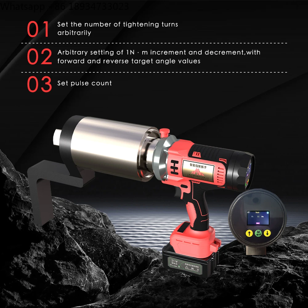 Electric 21V Lithium Battery Industrial/DIY Torque Wrench with Brushless Motor 400-3000 N.m 1-inch Drive