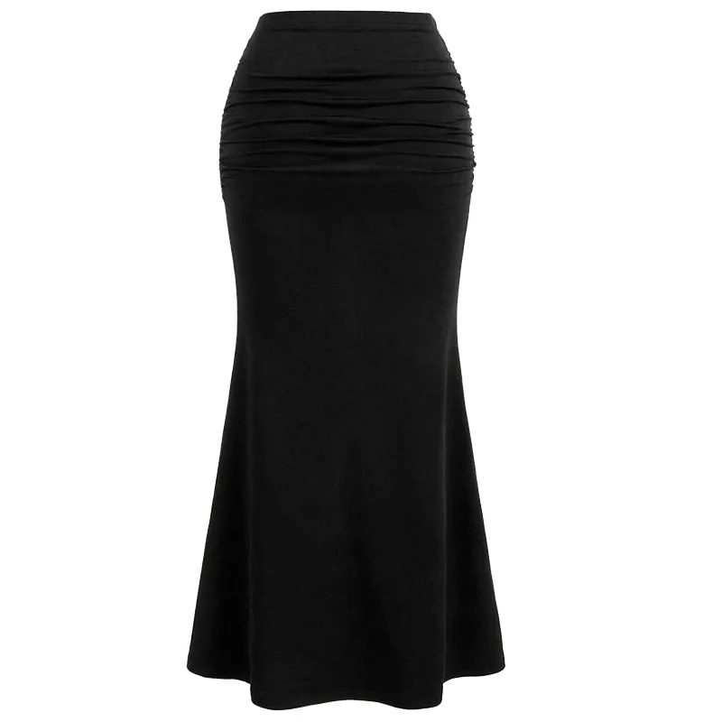 

Fashion Black Long Skirts Women Maxi Skirt Summer Sexy Female High Waist Bodycon Trumpet Skirts Women Mujer Faldas