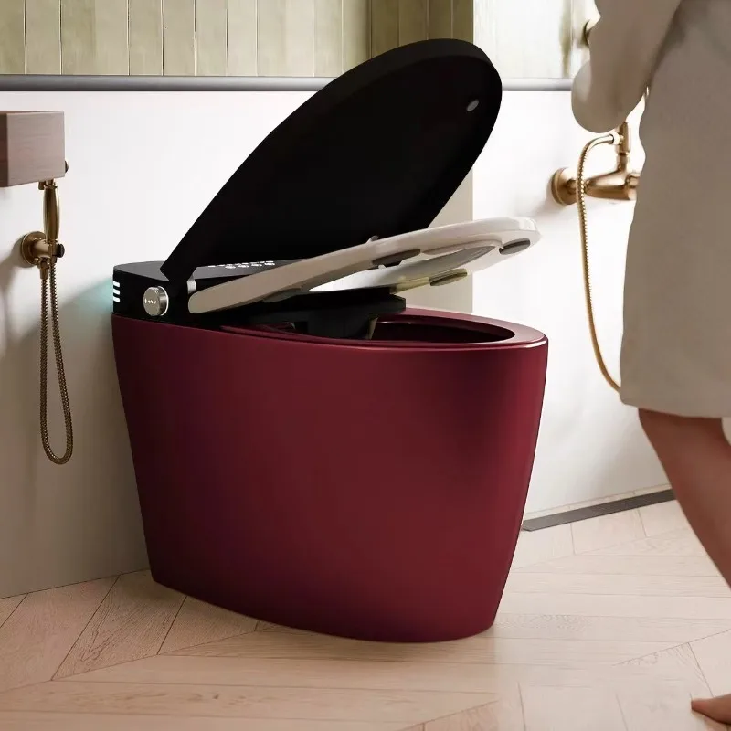 Retro red color light smart toilet fully automatic integrated without water pressure limit new electric toilet