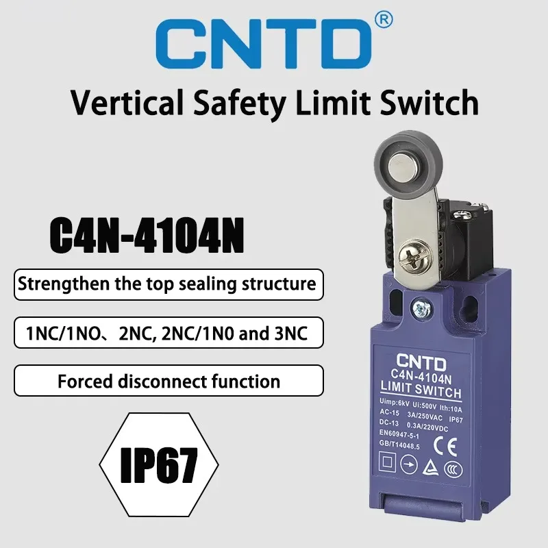 CNTD C4N-4104N Ball Swing  Rod Type Metal Swing Rod Resin Ball Vertical Safety Limit Switch IP67 3A 250V Waterproof Limit Switch