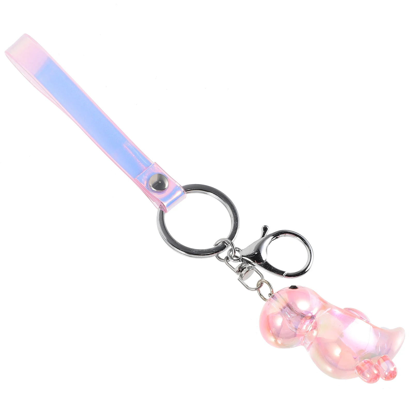 

Dinosaur Keychain Pink Crystal Cartoon Bag Charm Acrylic Toy Pendant Dinosaur Shaped Matching Decorations Keeps Keys Organized