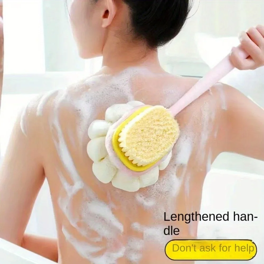 Detachable Double-sided bath scrub Bath brush Long handle soft bristle bath brush bath towel bath ball Powerful back scrub brus