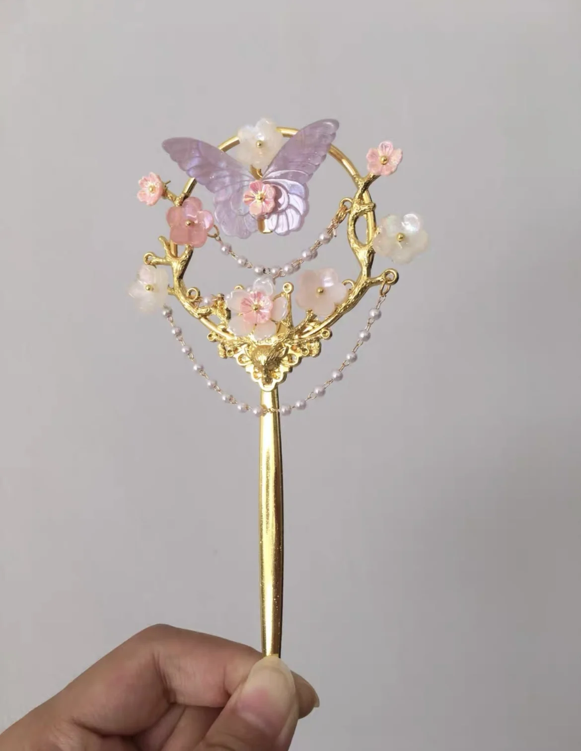 

Кукольные вентиляторы 1/4 1/3 Аксессуары для кукол BJD «Бабочка Цветущий веер» 1 шт.