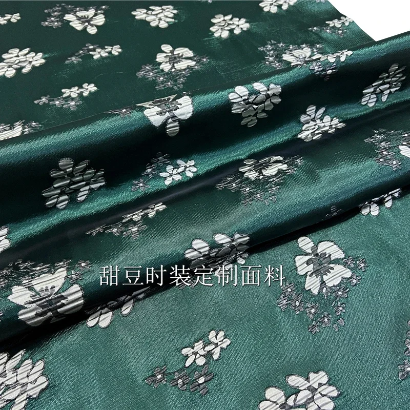 Golden Silk Yarn-dyed Jacquard Brocade Fabric Flower Dress Jacket Clothing Cloth for Diy Fashion Apparel Sewing Materia By Meter