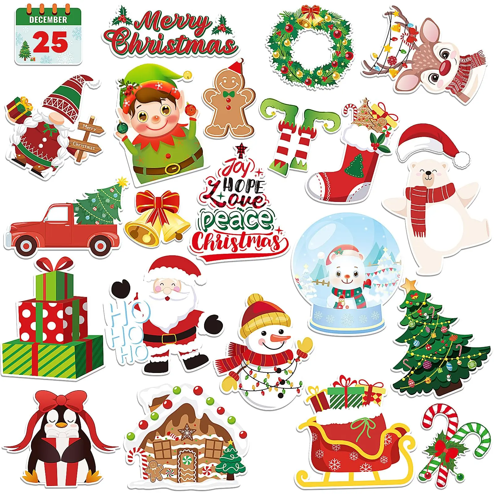 

Christmas Magnetic Stickers, 22pcs Xmas Snowman Santa Gingerbread Car Magnets Holiday Decorations Accessories for Supplies Home