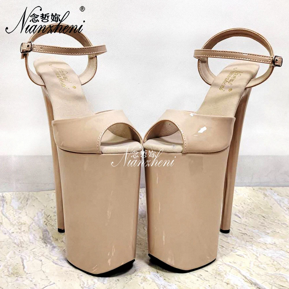 Women's 26cm 10 Inch Pole Dance Sandals Beige Platform Stiletto Heels Sexy Elegant Style Exotic Nightclub Performance Fetish Got
