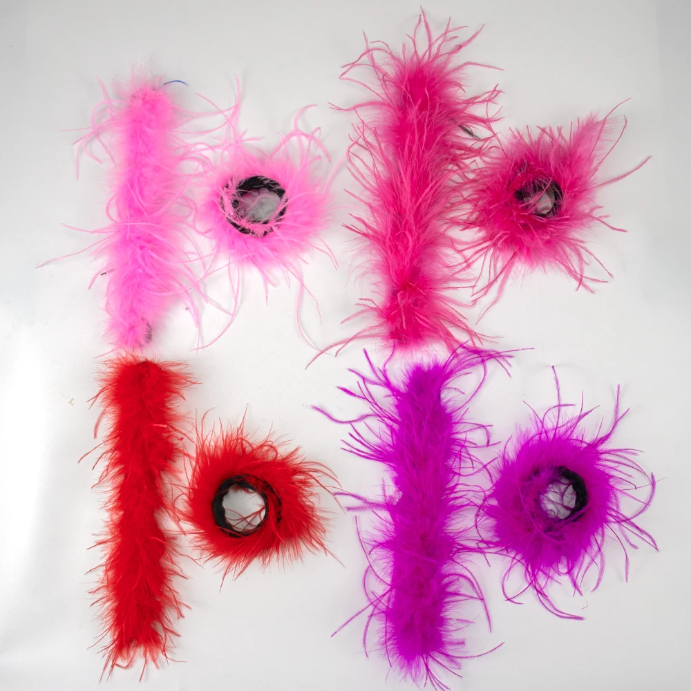 1PC Ostrich Feather Cuffs  Slap Ring Hair Accessories Decoration Plume Detachable Bracelets Wristband Patting Circle Customized