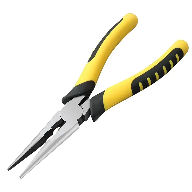 A32HOT-Premium Needle Nose Pliers 8-Inch Heavy-Duty Steel Wire Cutting Tool Cutter Anti-Slip Grip For Home And Crafts