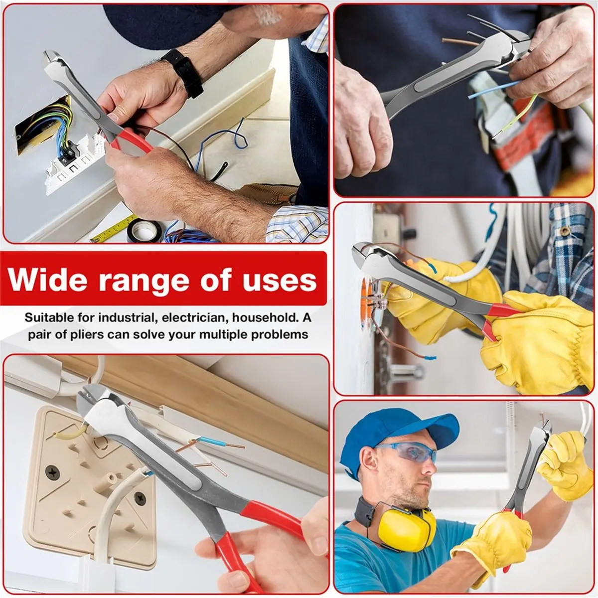 11 Inch Diagonal Cutting Pliers with High Leverage Wire Cutter Cable Cutting Nippers for Cable