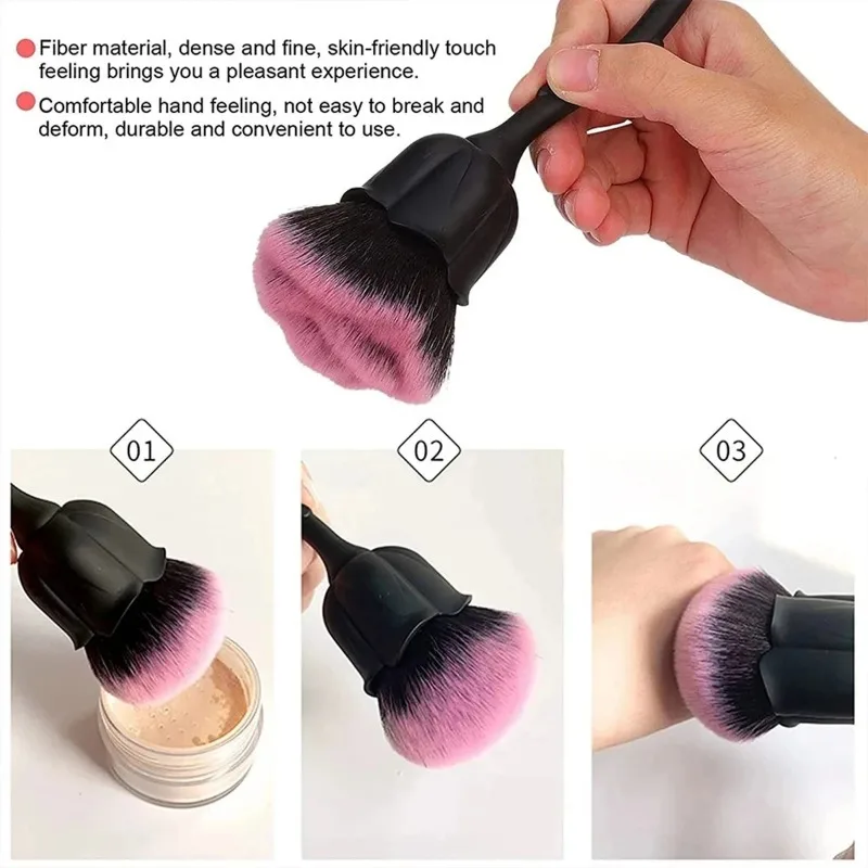 Pink Rose Soft Brush For Manicure Nail Art Dust Brush Nail Dust Brush Gel Polish Dust Cleaning Brushes Nail Accesories Tools