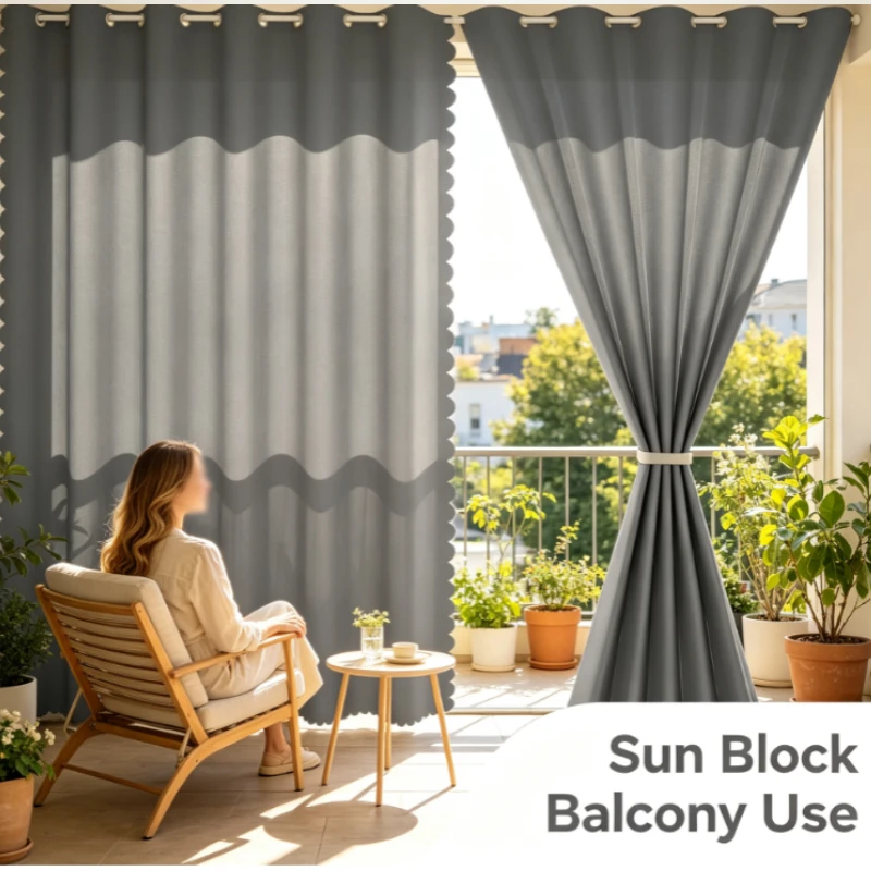 Blackout Curtain Thermal Insulated Blackout Drapes With Velcro For Bedroom Living Room Window Treatment Light Blocking Shade