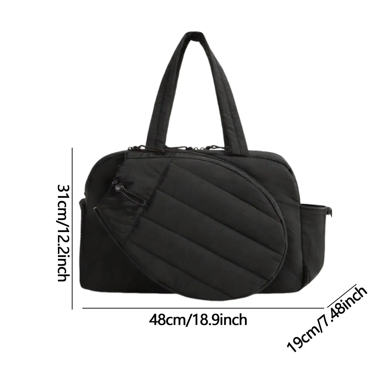 Tennis Gym Bag for Women Water Resistant Overnight Weekend Bag Holds 2 Rackets with Shoe Compartment Paddle Bag Tennis Bag