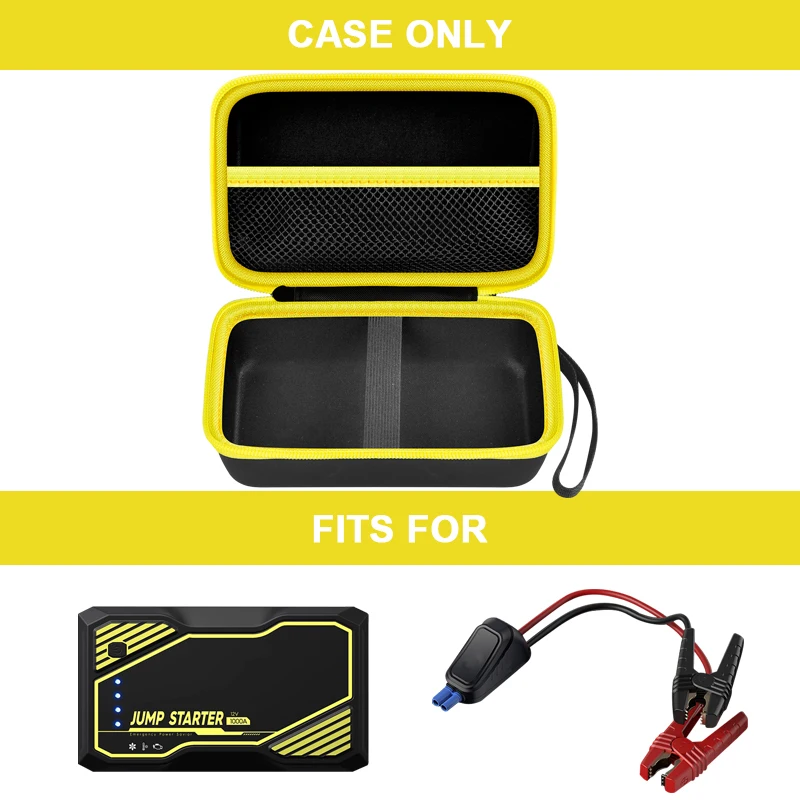 Hard Case Compatible with RALXER Portable Car Jump Starter, Auto Battery Booster Storage Bag for Jumper Clamps...(case only)