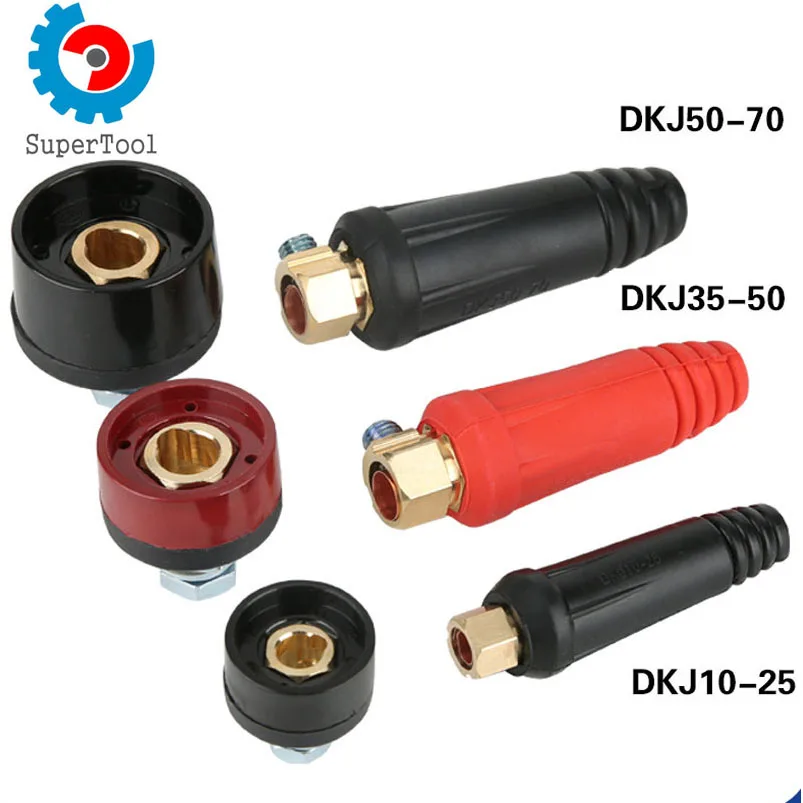 Welding Machine Quick Connector DKJ25-35-50-70 Square All-Copper European-Style Quick Plug Welding Head Cable Connector