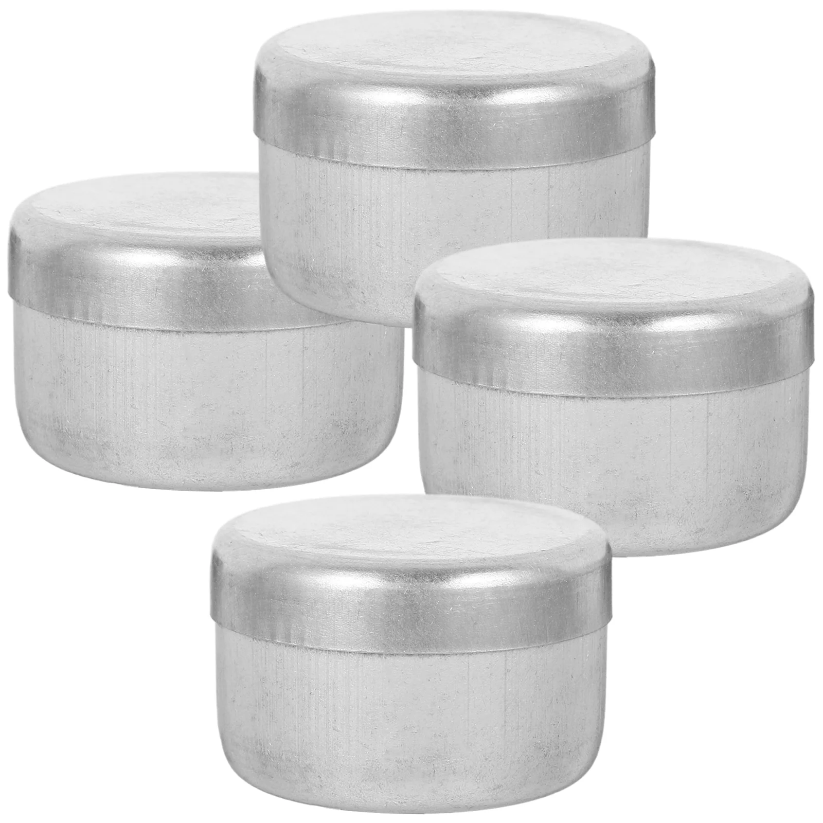 4 Pcs Soil Sampling Box Metal Empty Cans Round Container Labs Instrument Weighing Holders Silver Mini Containers with Lids Tiny