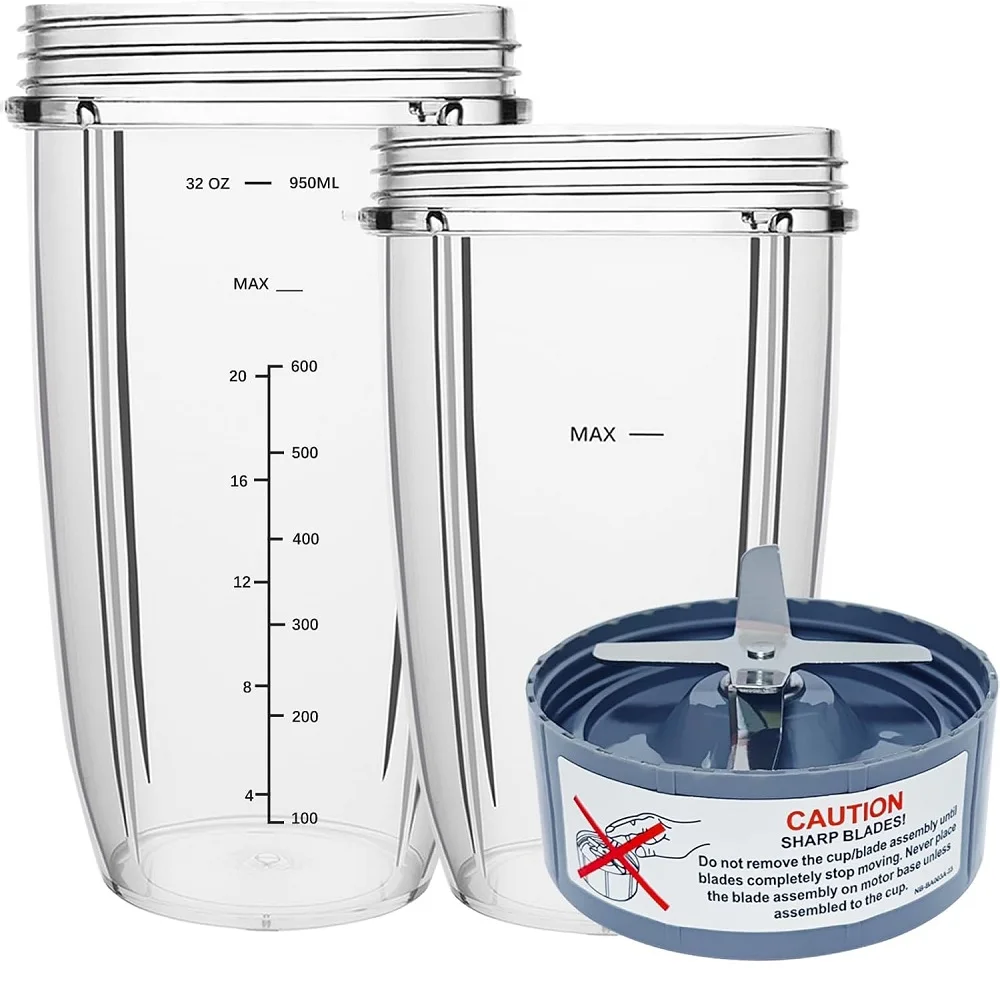 Peças de reposição de liquidificador para copos Nutribullet de 32 onças e 24 onças com lâmina extratora, compatíveis com Nutri Bullet 600W/900W Pro