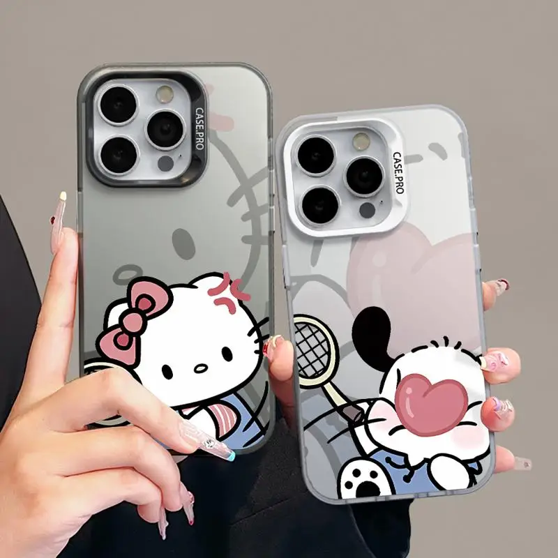 Cute Funny Holle Kitty Pochacco Case For Apple iPhone 11 13 15 Pro Max 14 Plus 12 Shockproof Shell Phone Cover Silicone Funda