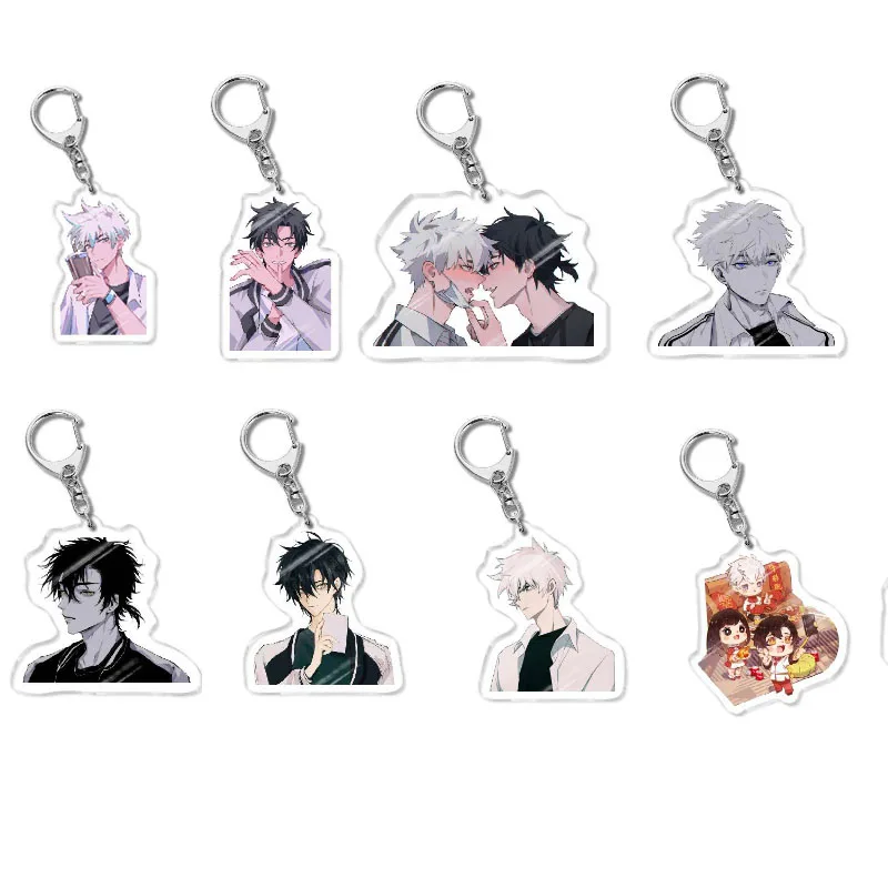 8Pcs/Set Anime Keychain LINK CLICK Acrylic Key Chain Kawaii Bag Pendent Cheng Xiaoshi Lu Guang Qiao Ling Cartoon Key Chain Gifts