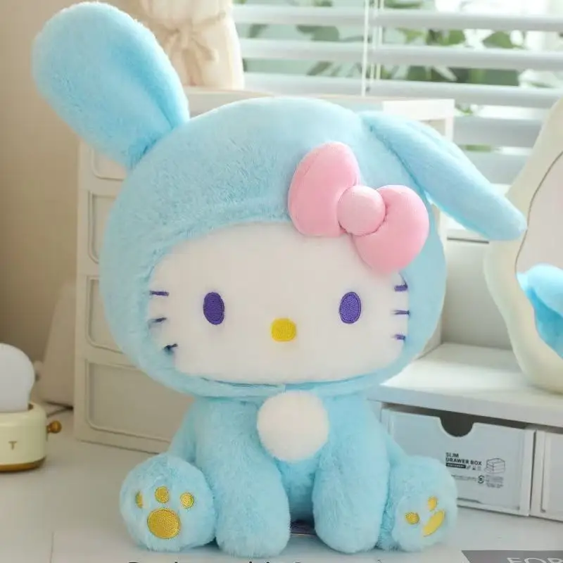 25/33cm Sanrio New Cute Hello Kitty Cat Doll Stuffed Plush Toy Cartoon Anime Cute Pillow for Children's Birthday Gift Fun Doll