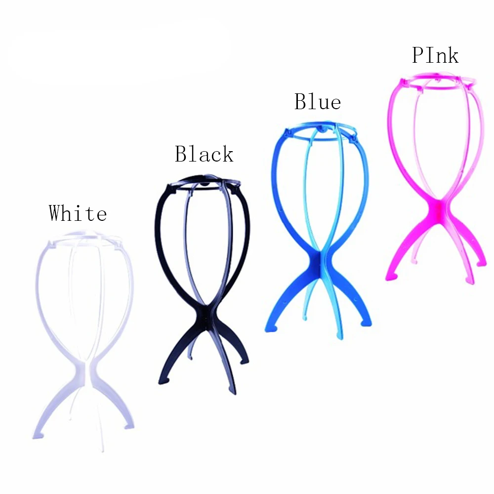 Portable Collapsible Plastic Wig Stand Durable Travel Hair Display Holder Styling Tool for Wigs