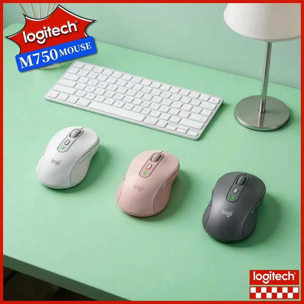 Logitech M750 / M750L Signature Plus Wireless Mouse SilentTouch Multi-Device Ergonomic Office Mouse for Laptop PC