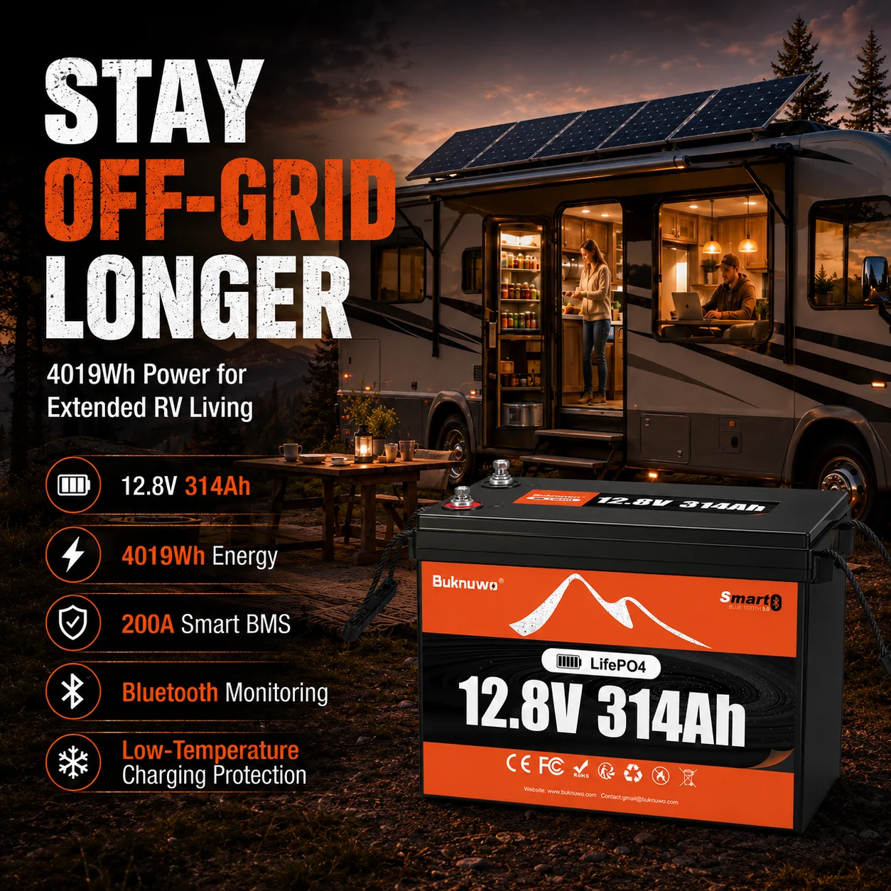 BUKNUWO LiFePO4 Lithium 12V 31 - Outdoor Power Supply 12V recension och pris