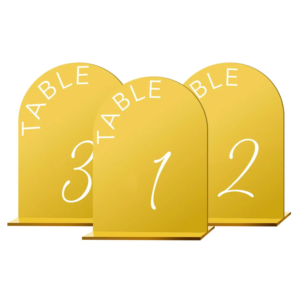 

10/15/20/25pcs Wedding Seating Number Card Place Acrylic Arch Sign Table Decor for Christmas Birthday Festival Party Supplies