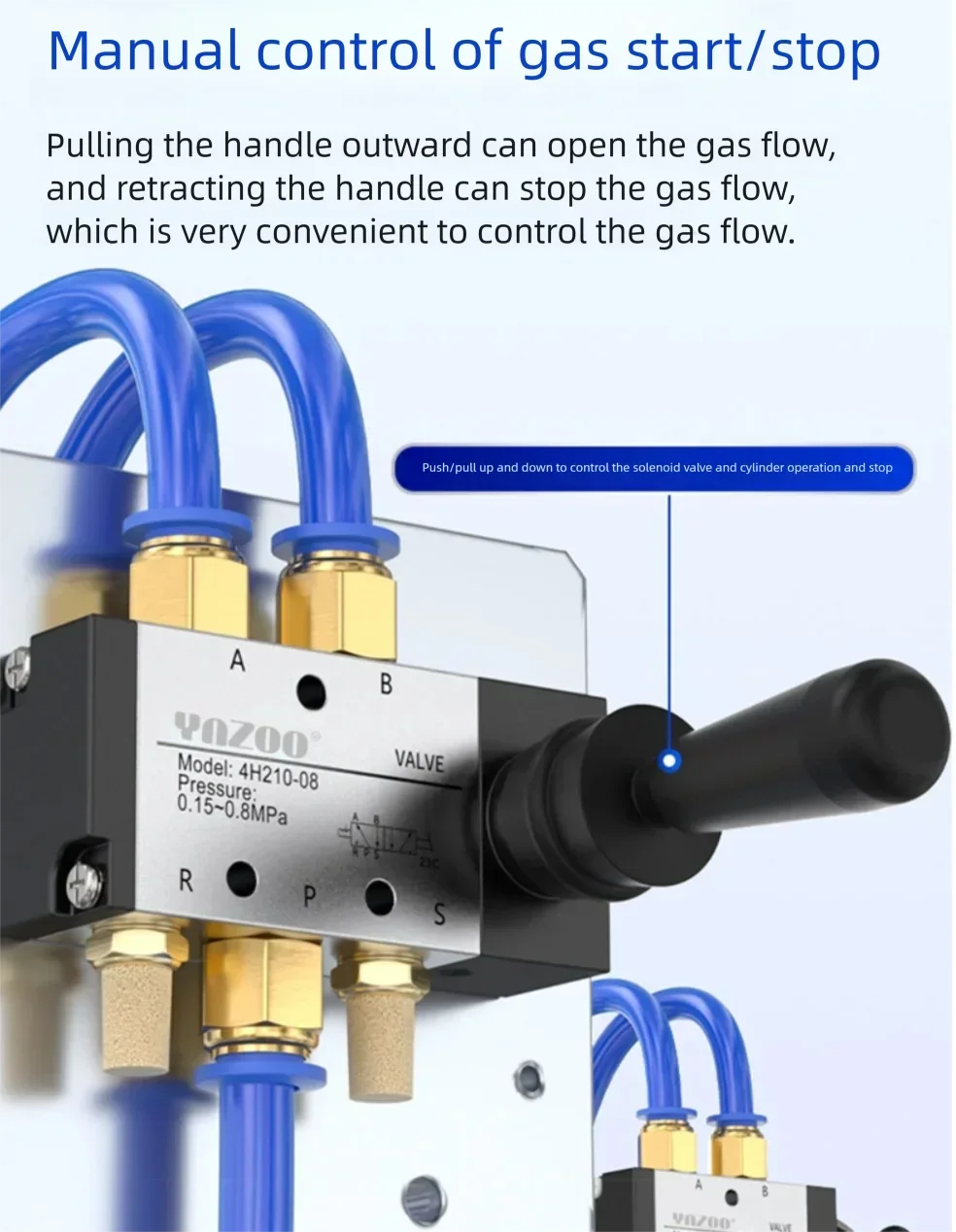 Pneumatic Directional Control Pull Valve Hand Lever Cylinder for Industrial Use