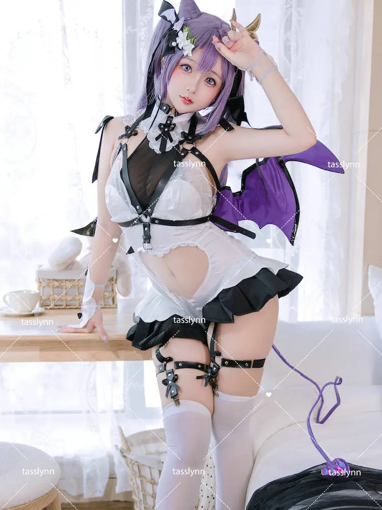 

Succubus Keqing Succubus Costume Genshin Impact Fanart Keqing Succubus Cosplay Little Devil Costume with Wings and Tails