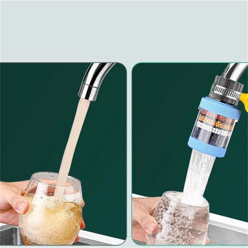 Rubinetto da cucina universale ugello per filtro dell'acqua rubinetto lavabile staccabile filtro per rubinetto a 6 strati strumento per dispositivo di risparmio idrico a prova di schizzi