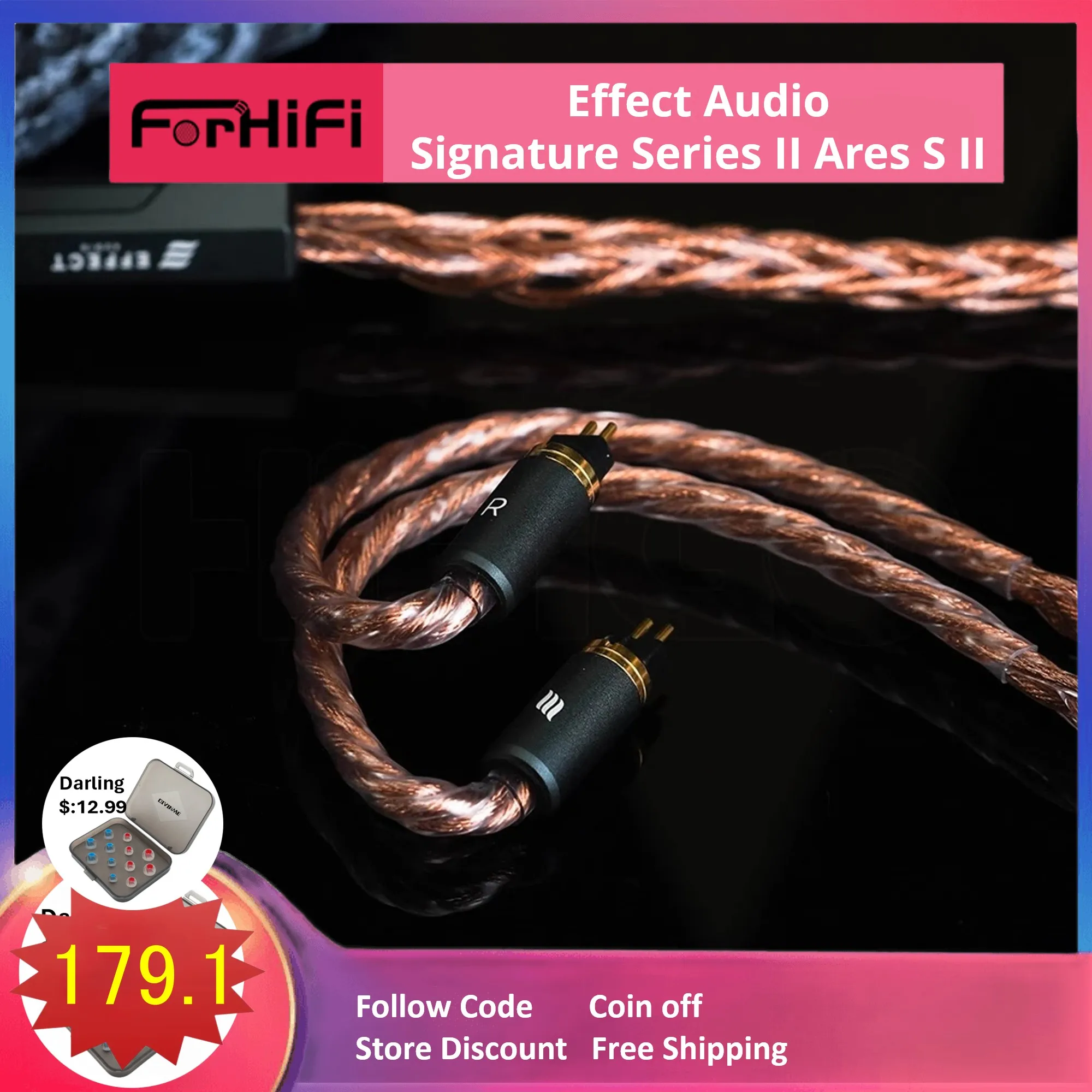 Effect Audio Signature Series II Ares S II 8 Wire Earphone Cable 2Pin 0.78 ConX Interchangeable Connector Professional IEM Cable