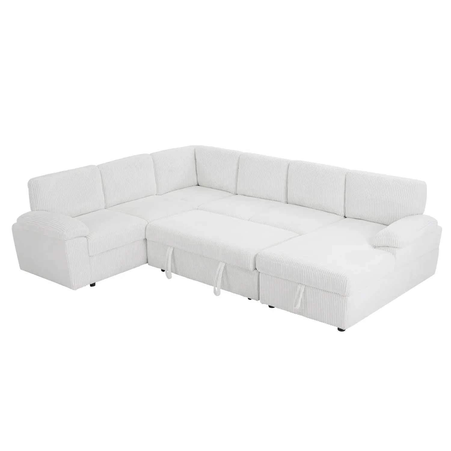 

Oversized Modular Sectional Sofa Couch, L/U Shaped, Corduroy Upholstered, Deep Seat, Convertible Sleeper Sofabed