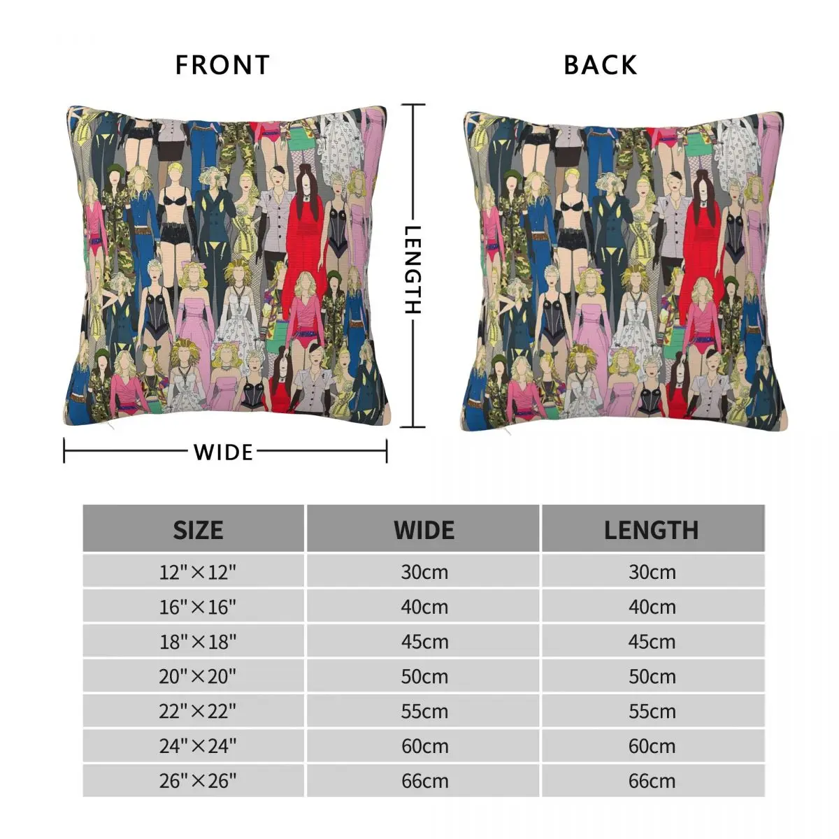 Pop Rock Artist Outfits Square Pillowcase Polyester Linen Velvet Pattern Decorative Throw Pillow Room Cushion Cover Wholesale