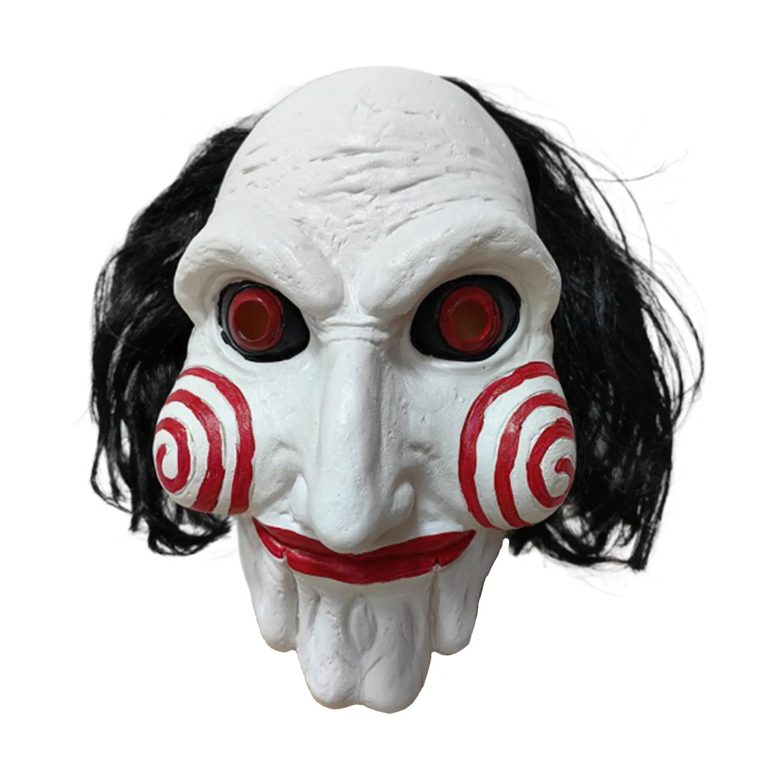 Horror Halloween Props Mask terror Demon jigsaw saw Mask Cosplay Spiral Scary Clown Full Head Mask Cosplay Killer Latex Mask