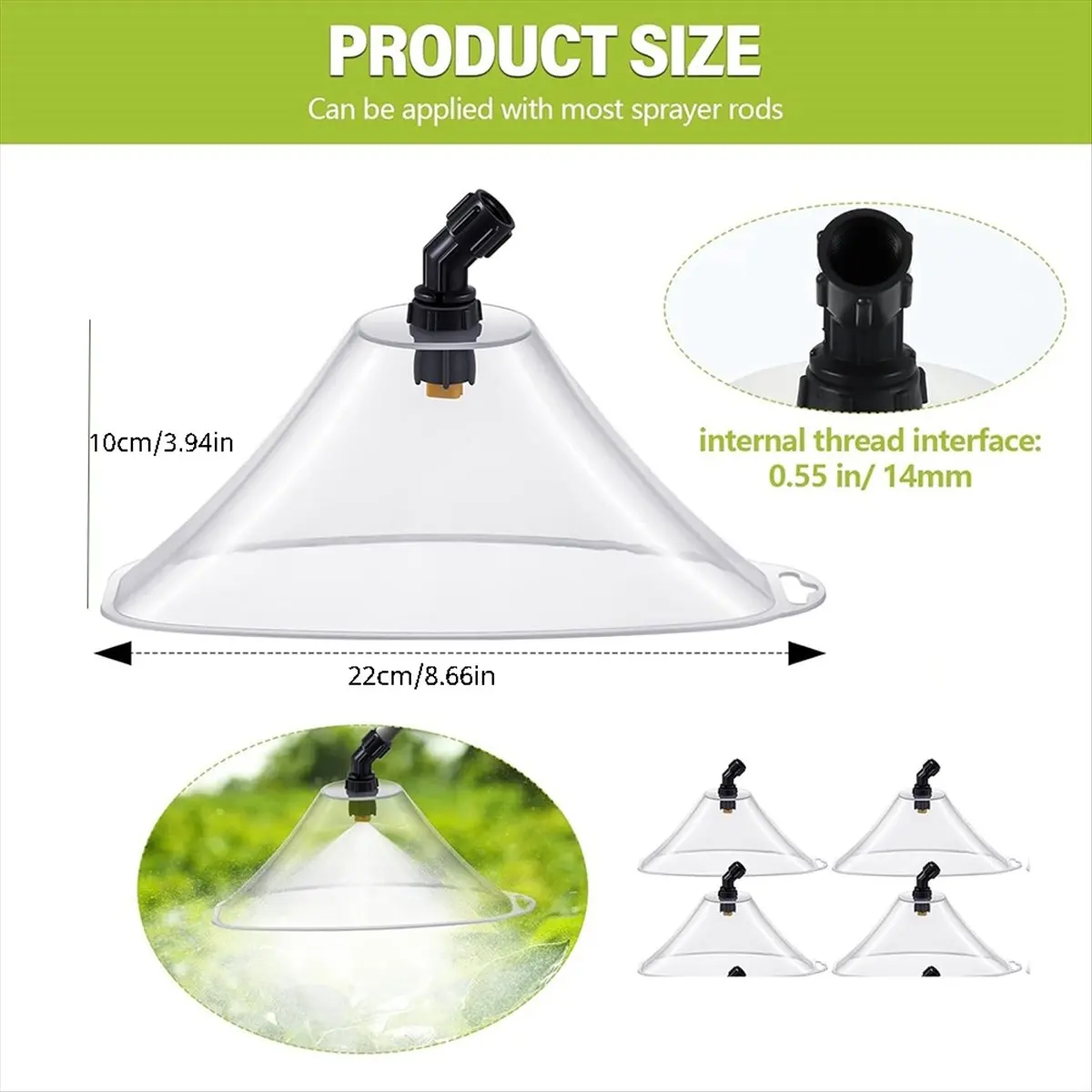 A77K 4 Pack Windproof Hood Nozzle High Pressure Atomizing Nozzle Point Hood with Nozzle Sprayer Gardening Tools