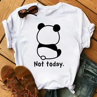 Maycaur Summer Women T Shirt Loose Tops Cute Panda Heart Print Short Sleeve Female Loose Casual T-shirt Ladies Top Tee Y2K Top