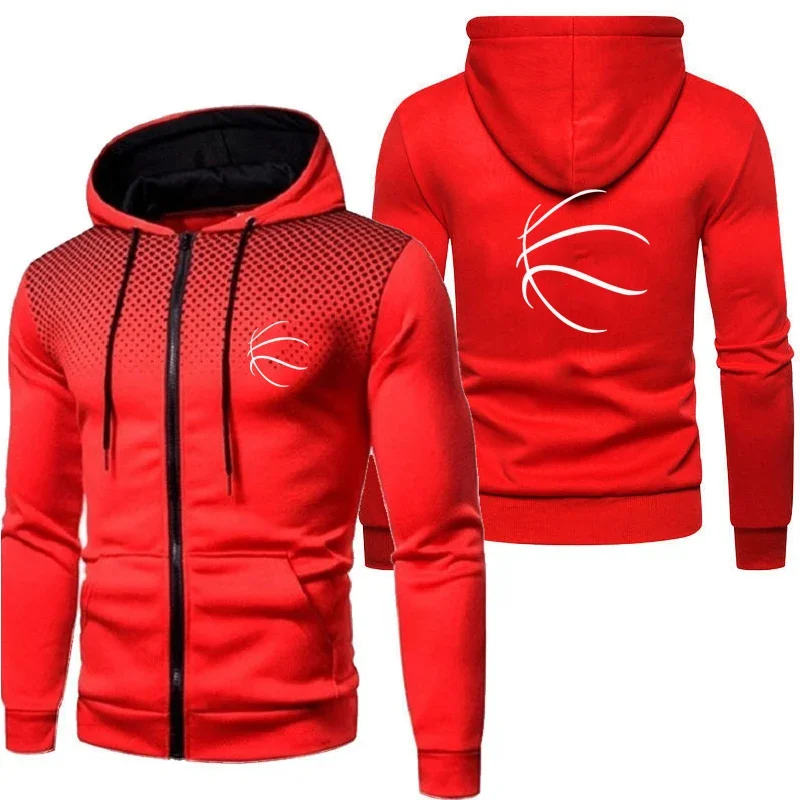 Autumn Men Basketball Sweatshirts Long Sleeve Jacket Hoodie Zipper Closure Jacket Male Hoodies Sweatshirt Slim Fit Male Clothing