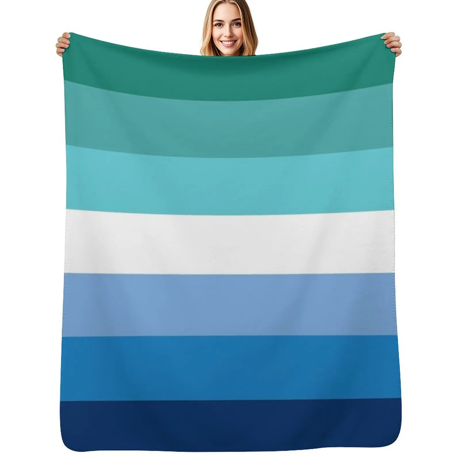 

Gay Male Pride Flag Throw Blanket Warm Beach Tourist Multi-Purpose Blanket