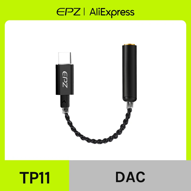 EPZ TP11 헤드폰 앰프 DAC USB C 타입 3.5mm 헤드폰 잭 오디오 어댑터, 24 비트 196Khz 디지털 디코더 AUX 컨버터